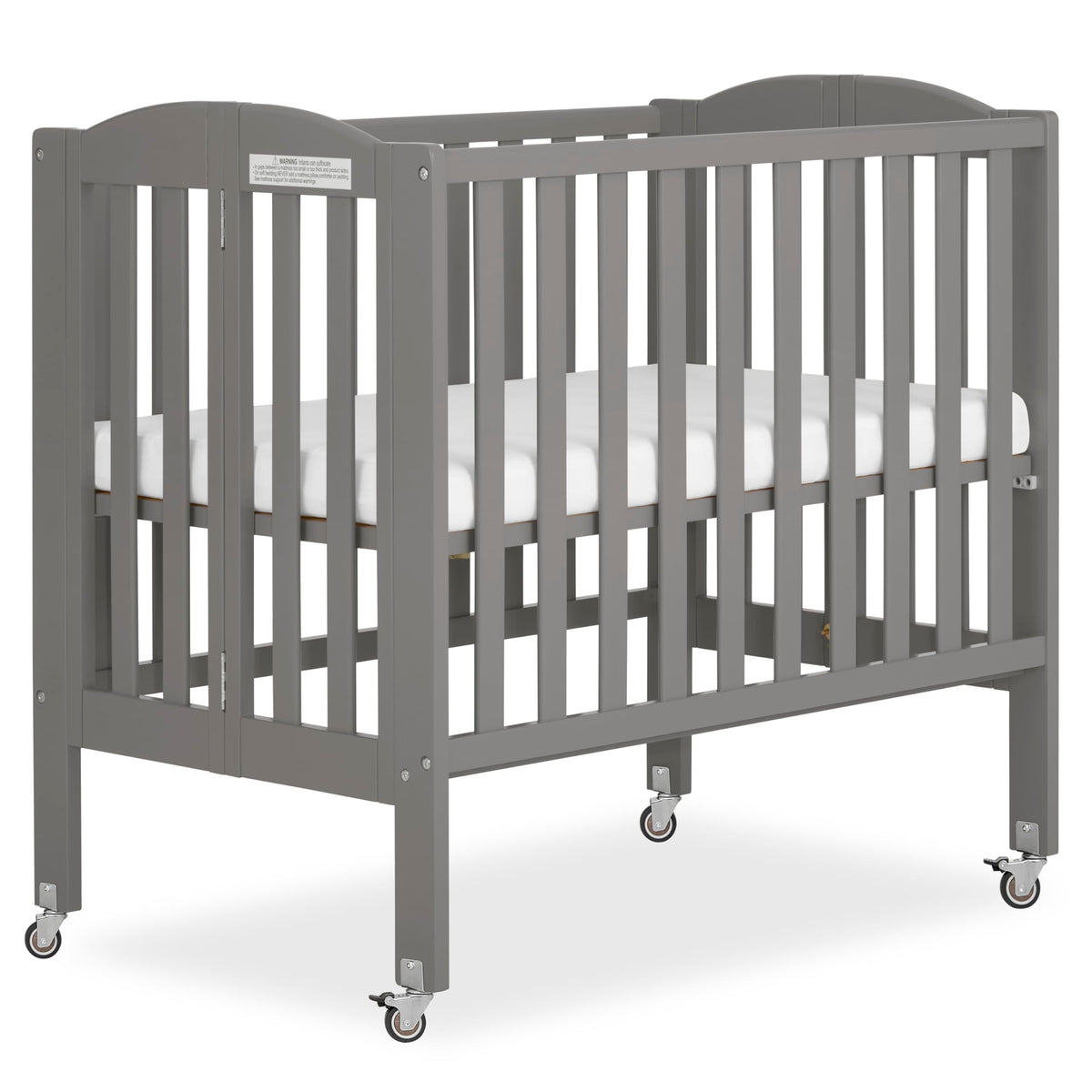 Dream On Me 2-in-1 Portable Mini Crib, Non-Full Size Baby Crib for Small Spaces, 2 Mattress Heights, Compact Travel Design, Includes Mattress, GREENGUARD Gold & BSA Certified, Natural