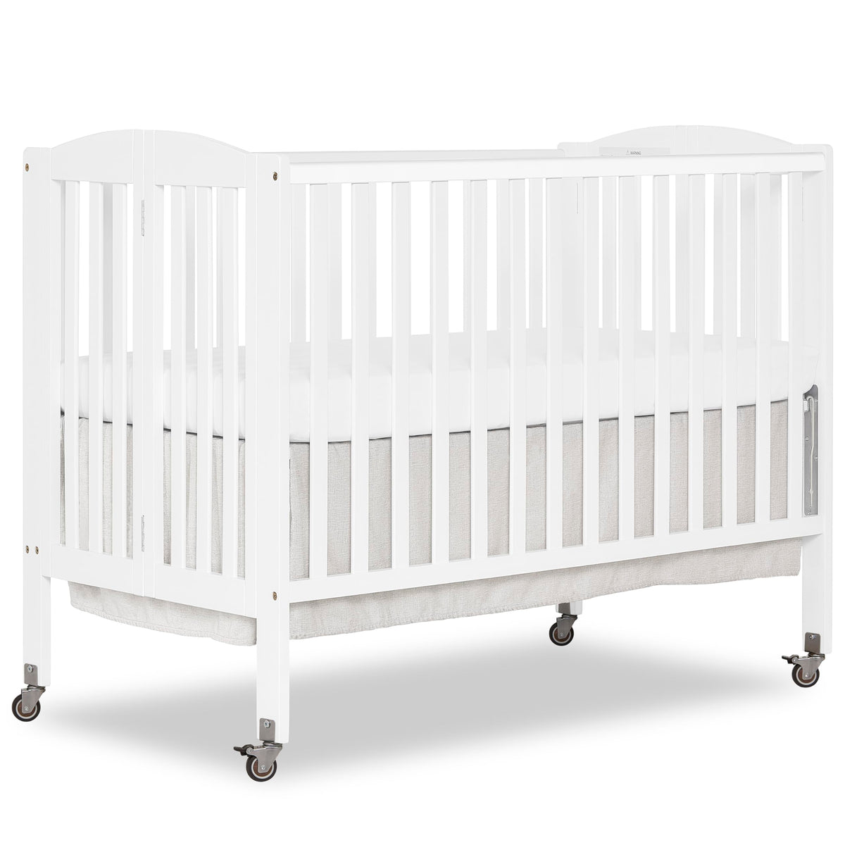 Dream On Me Full Size 2-in-1 Folding Baby Crib, GREENGUARD Gold, White