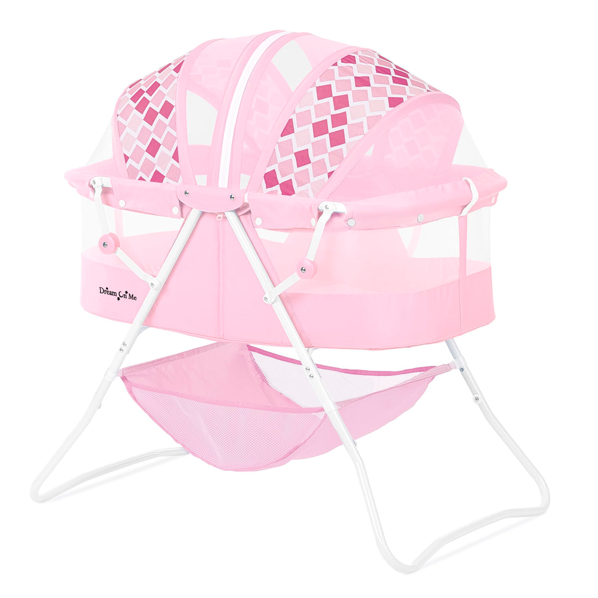 Dream On Me Karley Portable Infant Bassinet, Double Mesh Canopy, Black