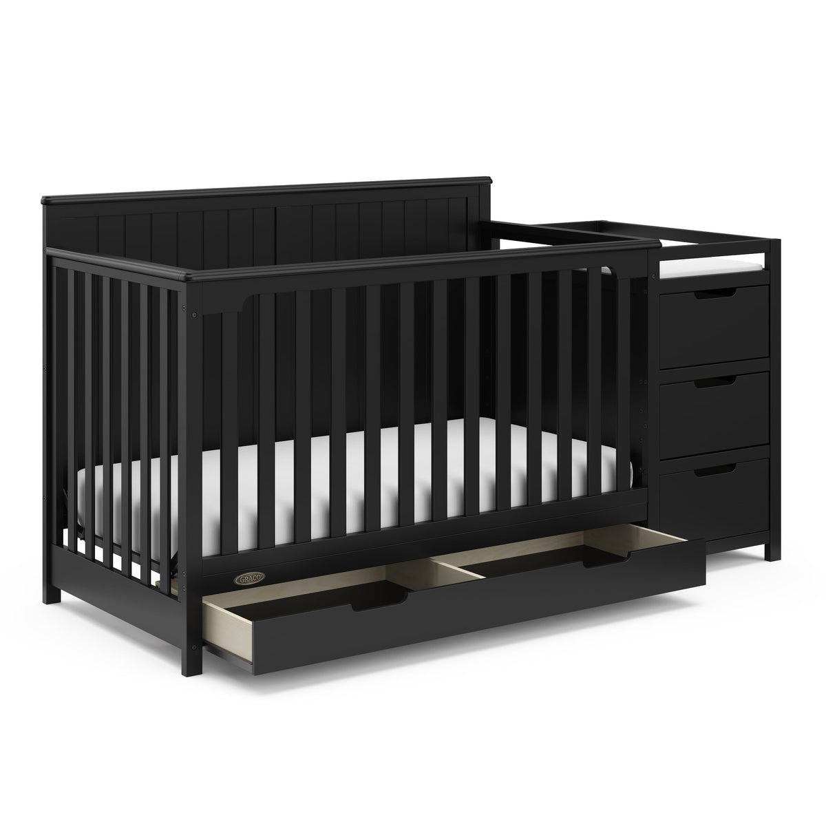 Graco Hadley 5-in-1 Convertible Crib & Changer, White