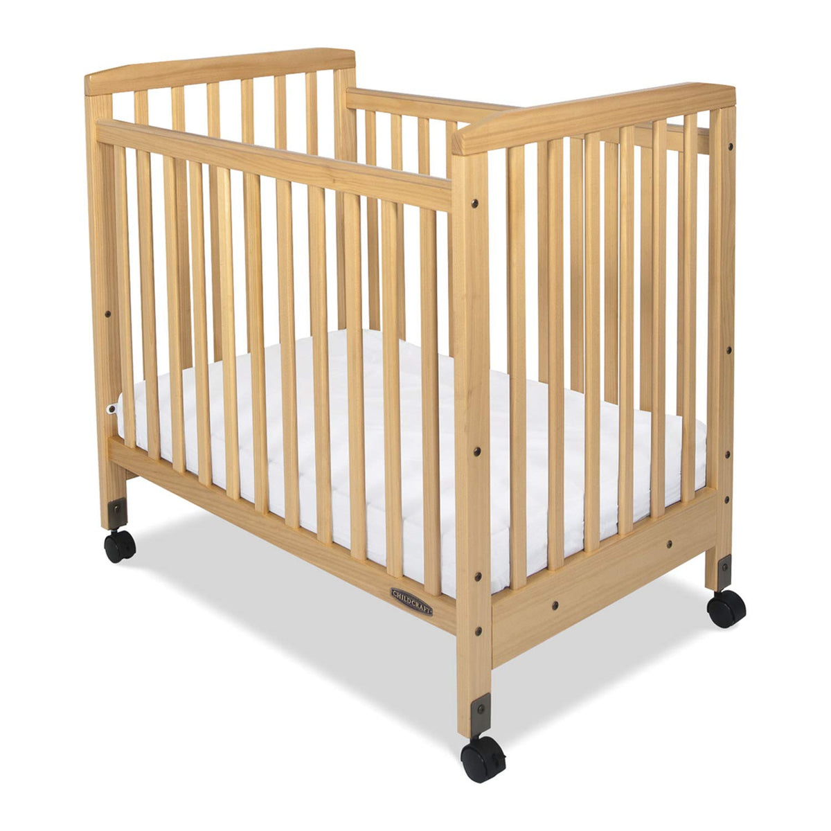 Child Craft Bristol Professional Series Compact Crib with Casters, Natural