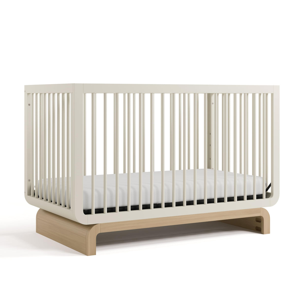 Storkcraft Santorini 5-in-1 Convertible Crib with Guardrail, Driftwood