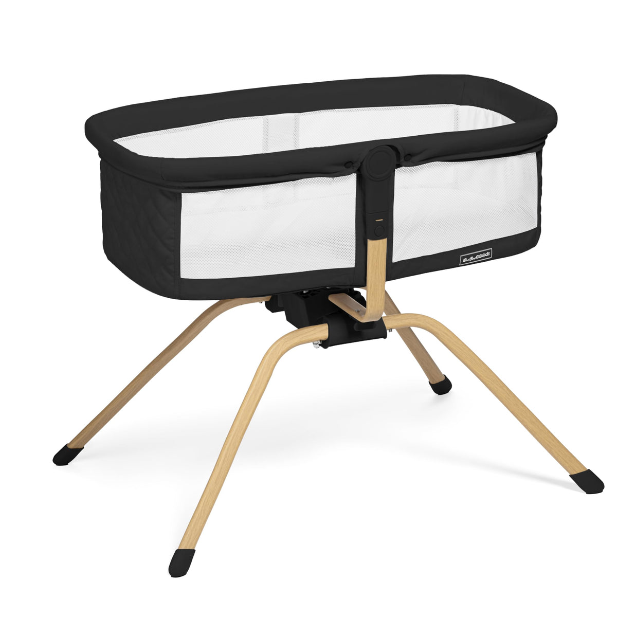 BaeBae Goods Baby Bassinet with Rocking/Gliding, Portable Bedside Sleeper for Baby with Foam Mattress, Baby Bedside Crib for Newborns and Infants with Carrybag (Dark Grey)
