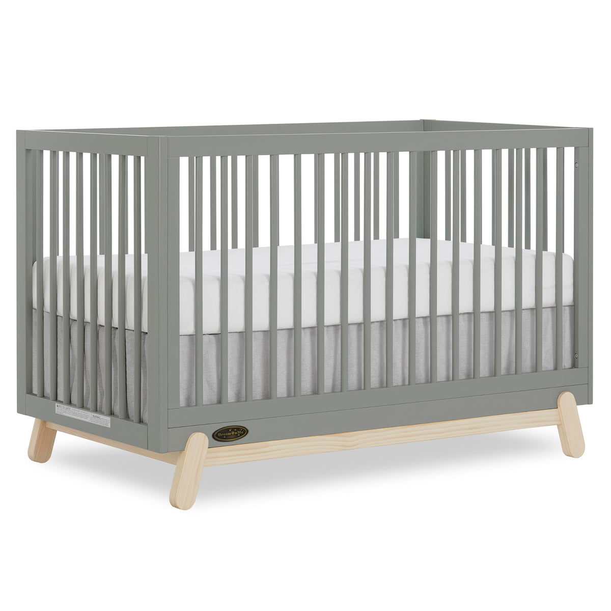 Dream On Me Hygge 5-in-1 Convertible Full-Size Baby Crib, Matte Black Oak