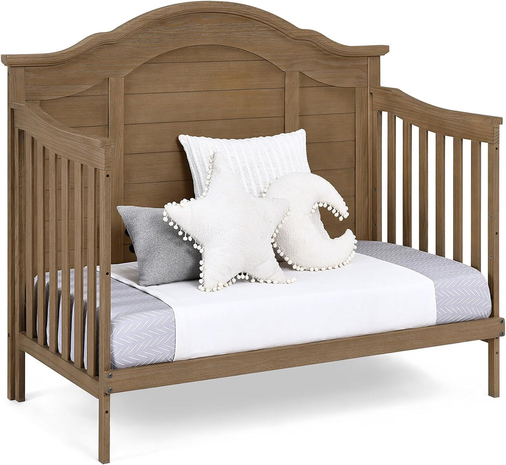 Delta Children Simmons Kids Asher 6-in-1 Convertible Crib with Toddler Rail, Aged Oak
