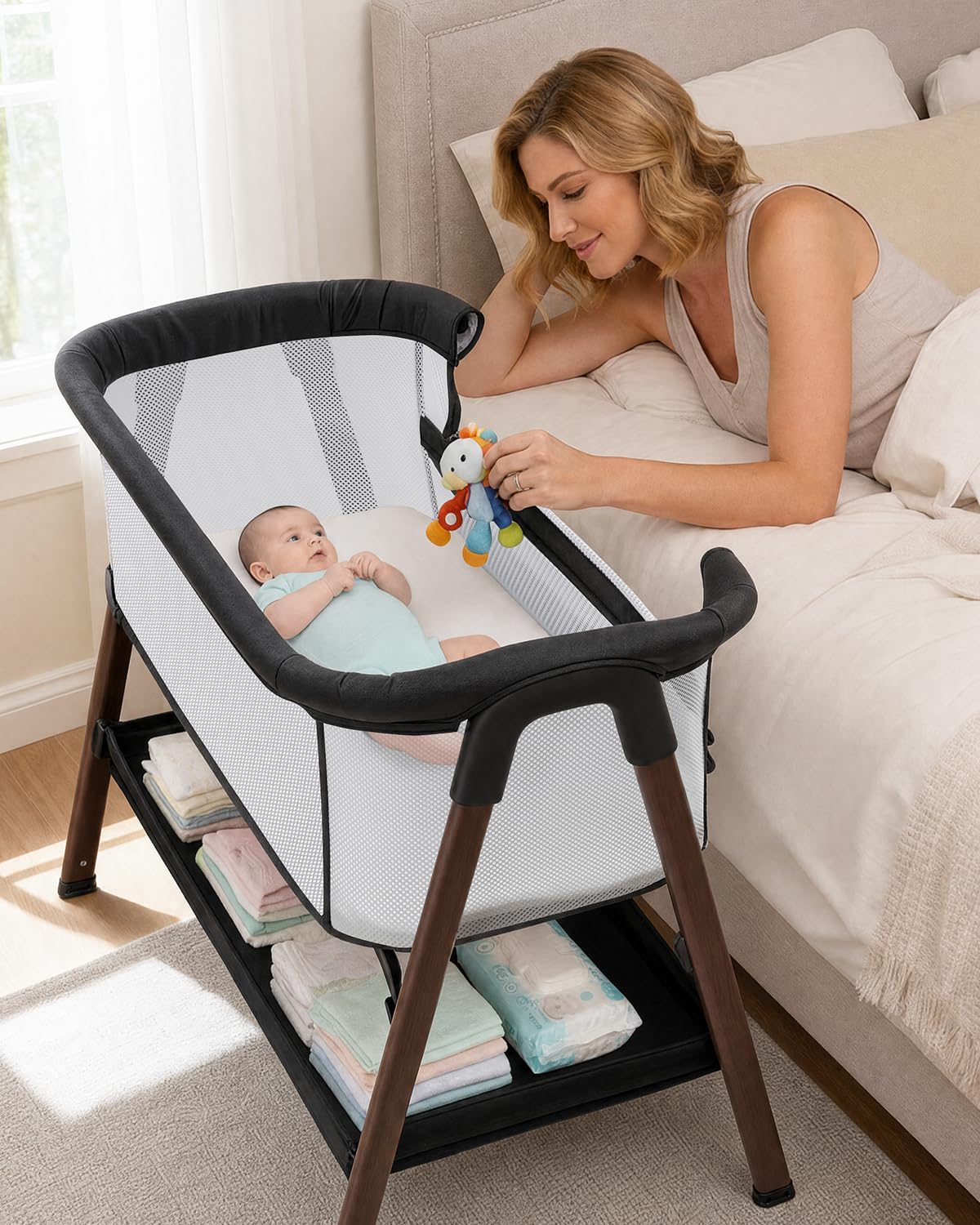 Baby Bassinet, Bedside Bassinet for Baby