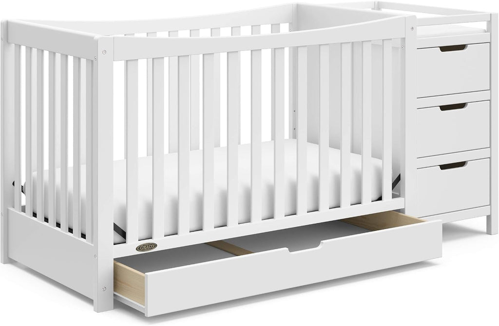 Graco Remi 4-in-1 Convertible Crib & Changer, White