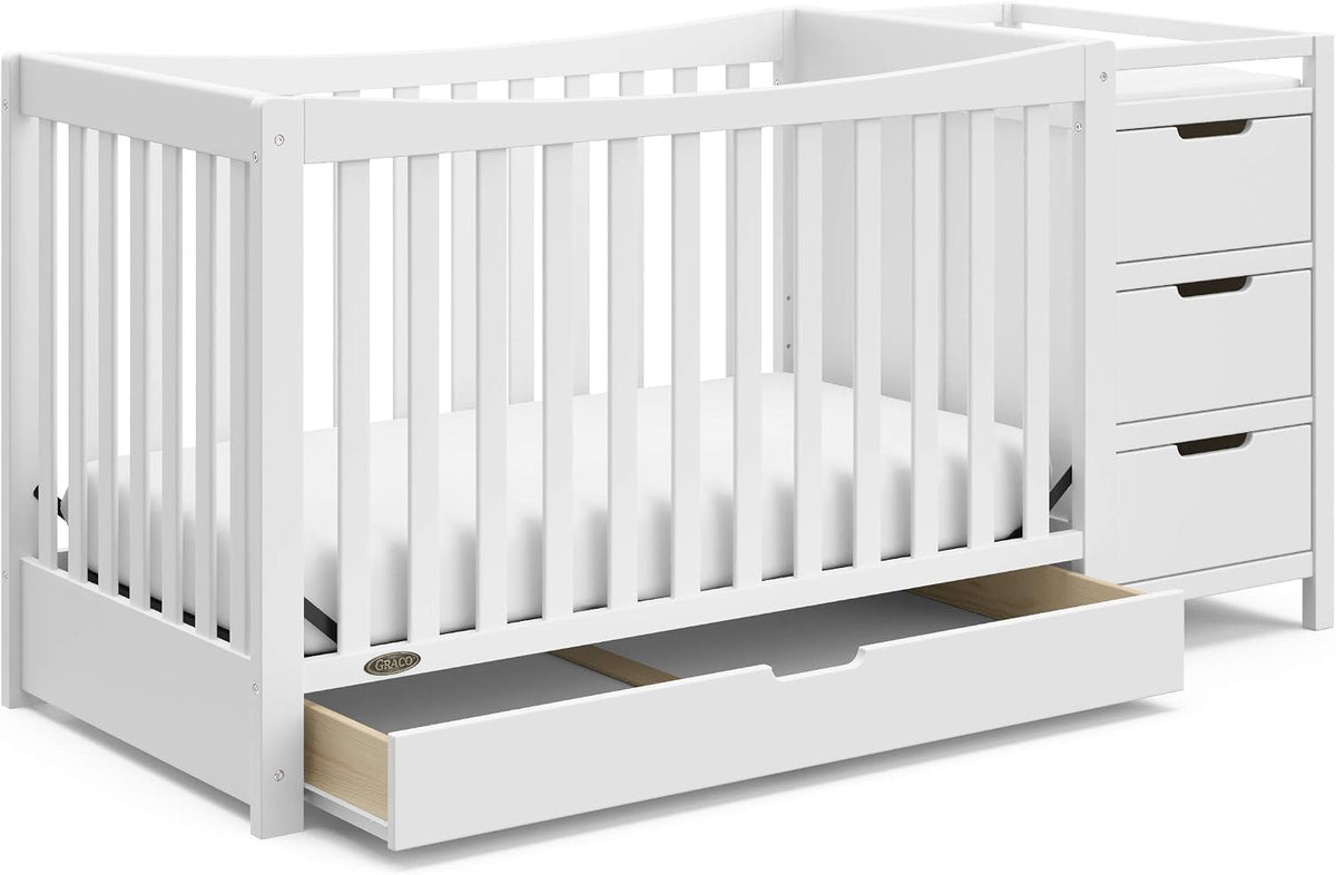 Graco Remi 4-in-1 Convertible Crib & Changer, White