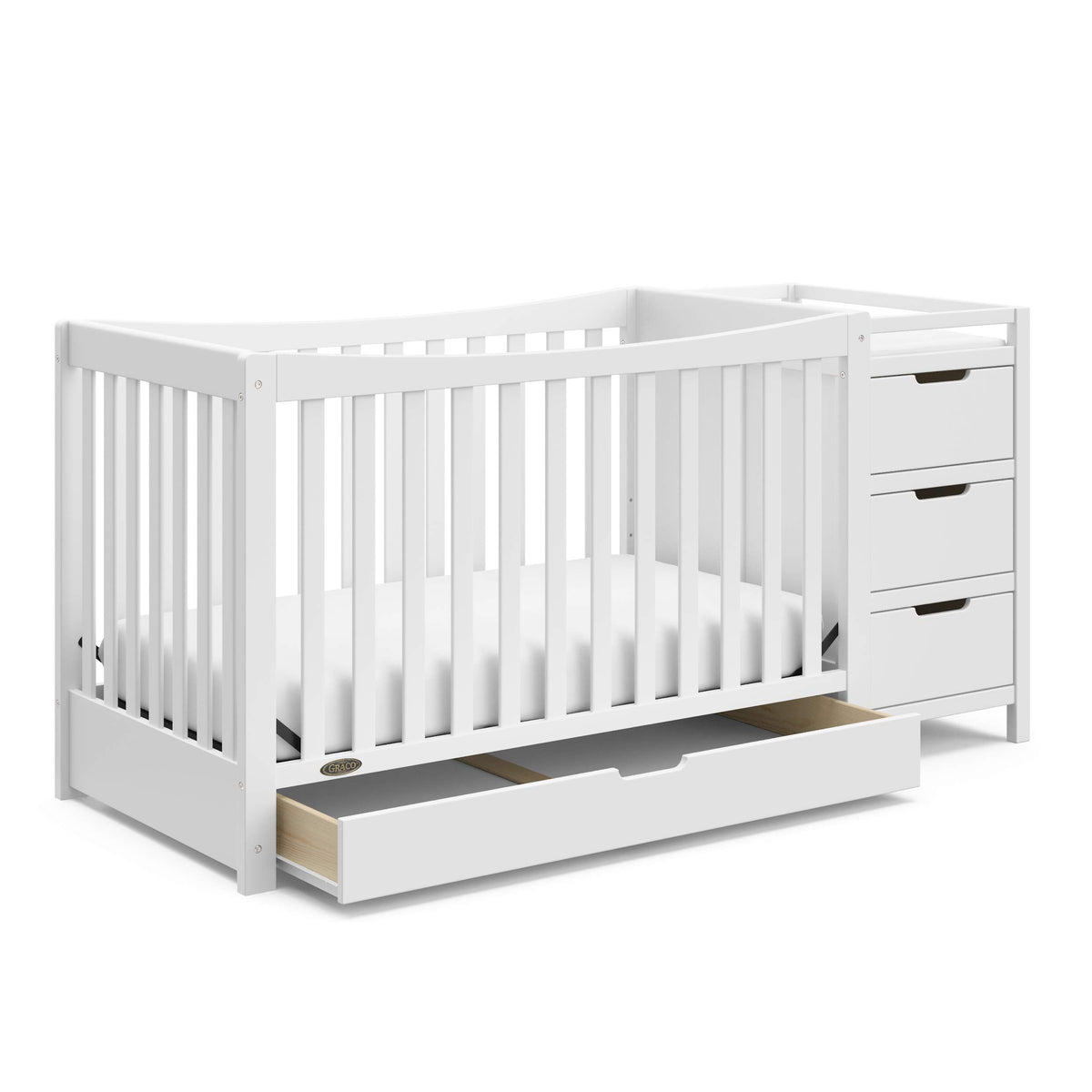 Graco Remi 4-in-1 Convertible Crib & Changer, White