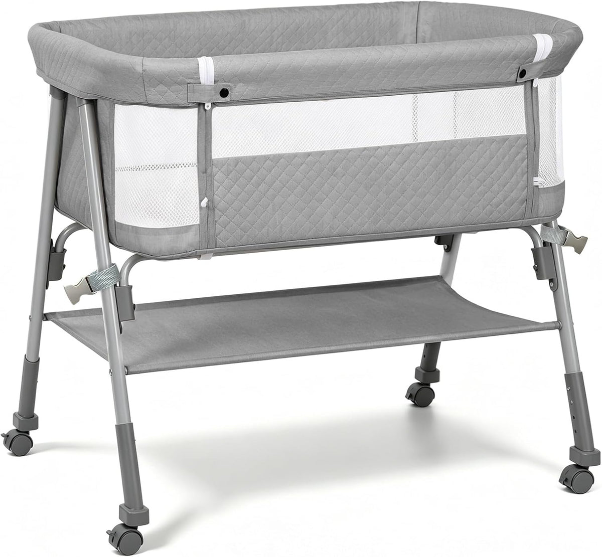 3-in-1 Baby Bassinet Bedside Sleeper for Newborn, Baby Crib Grey