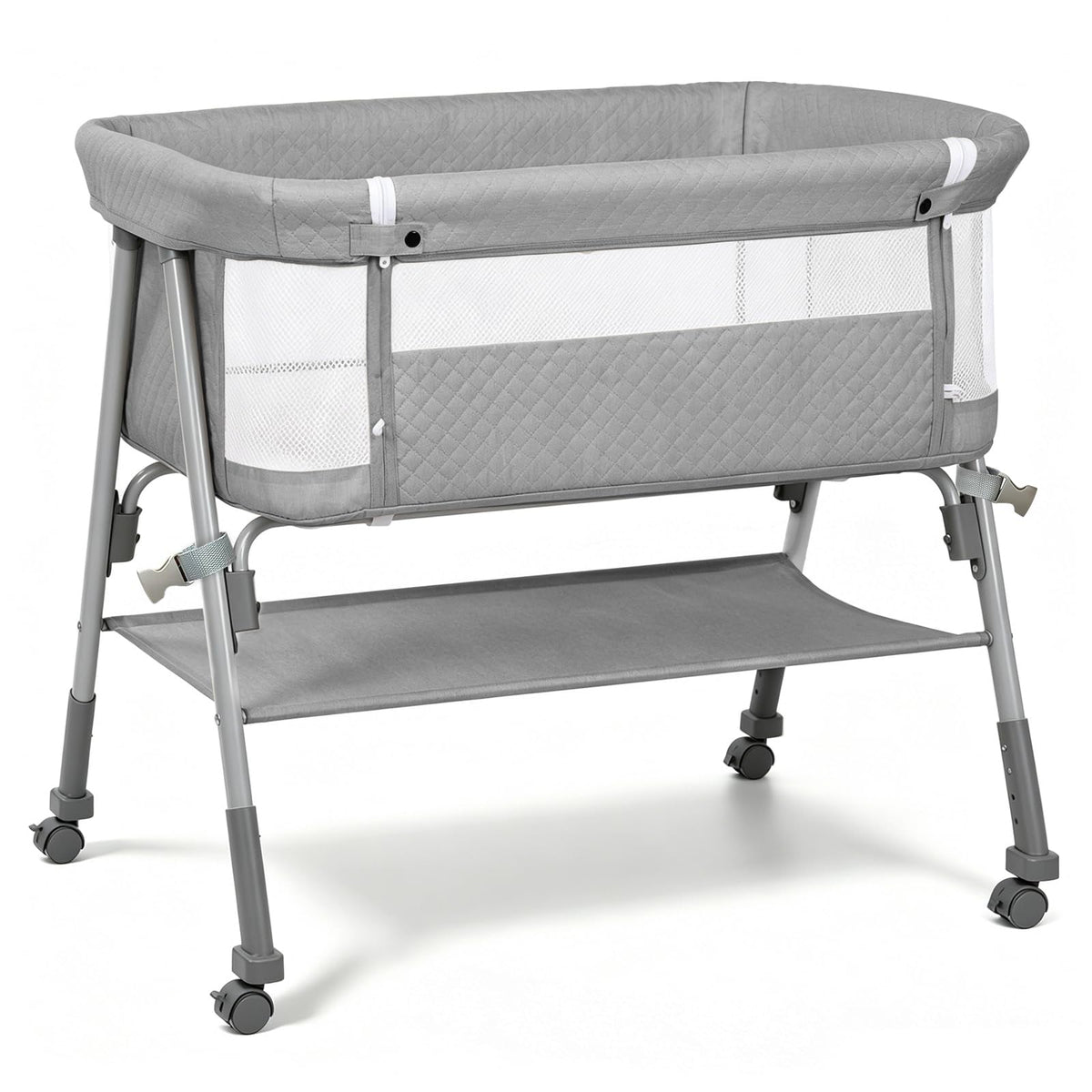 3-in-1 Baby Bassinet Bedside Sleeper for Newborn, Baby Crib Grey