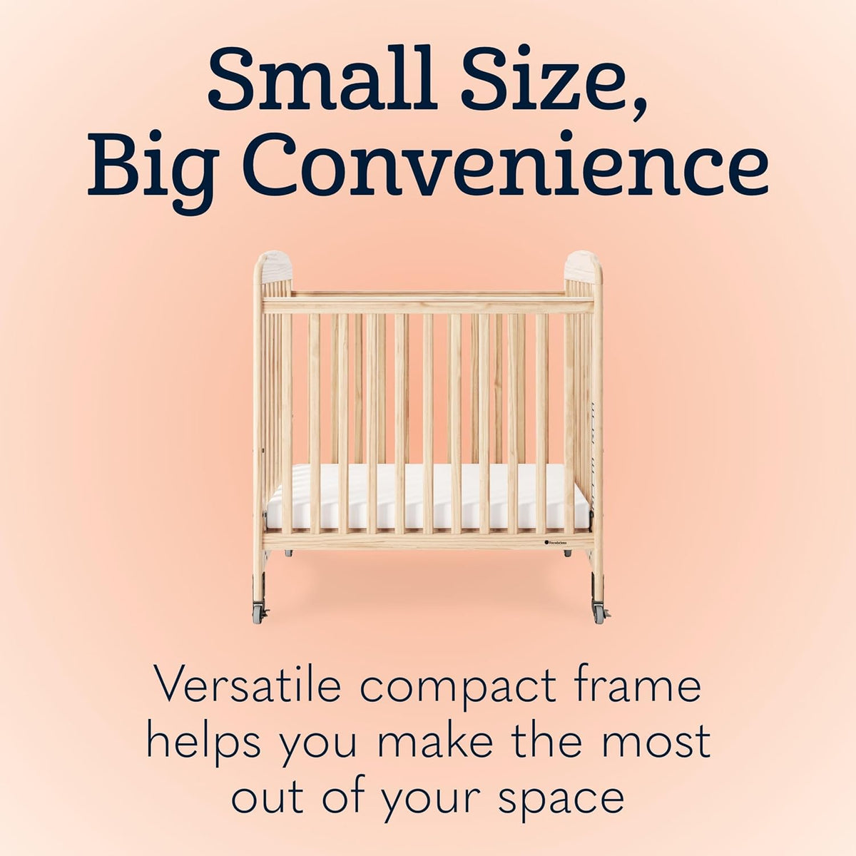 Foundations Serenity Compact Clearview Fixed Side Daycare Crib, White