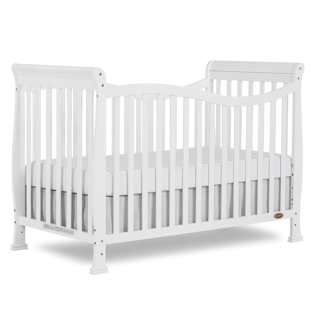 Dream On Me Violet 7-in-1 Convertible Life Style Crib in White, Greenguard Gold Certified, 4 Mattress Height Settings, Made of Sustainable New Zealand Pinewood