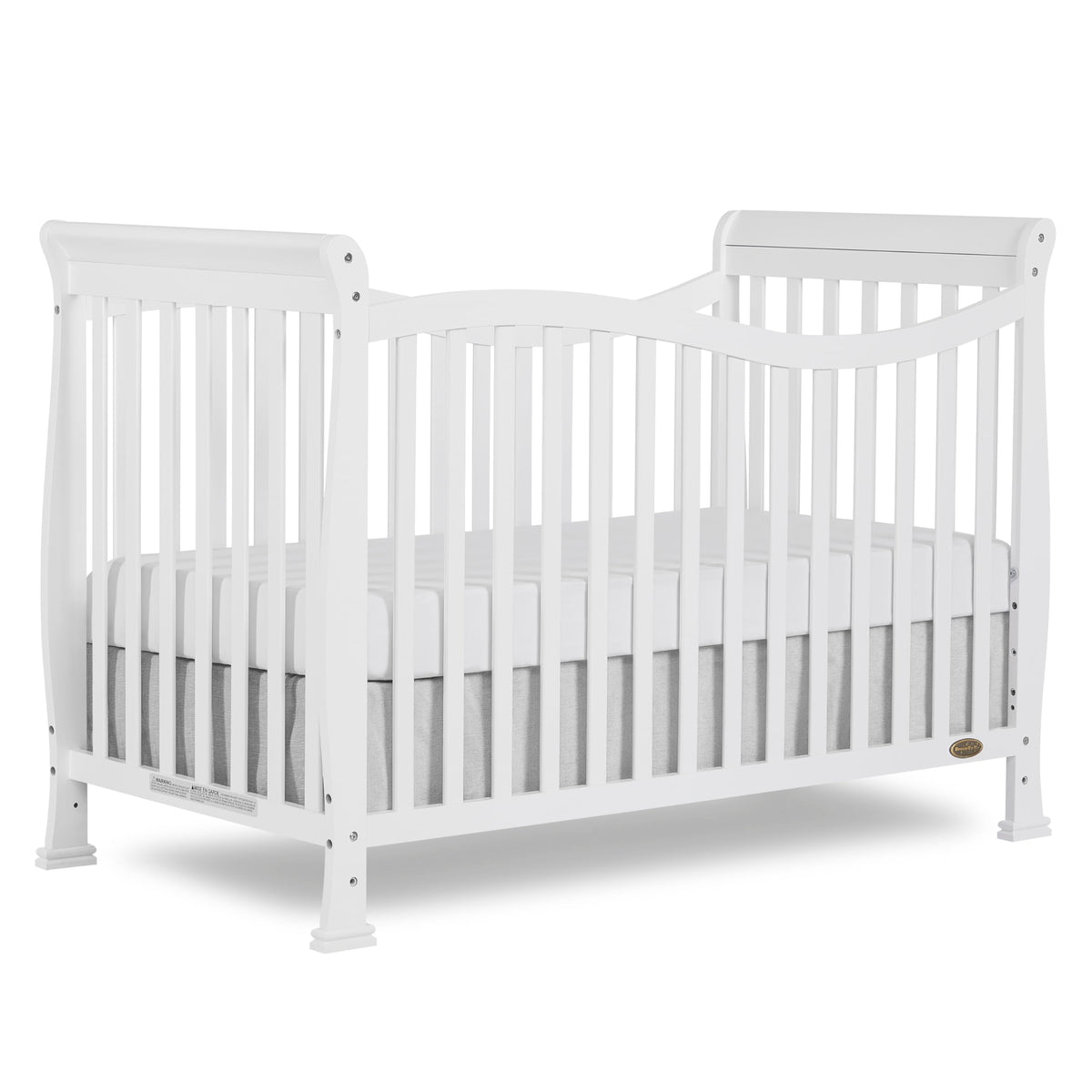 Dream On Me Violet 7-in-1 Convertible Life Style Crib in White, Greenguard Gold Certified, 4 Mattress Height Settings, Made of Sustainable New Zealand Pinewood