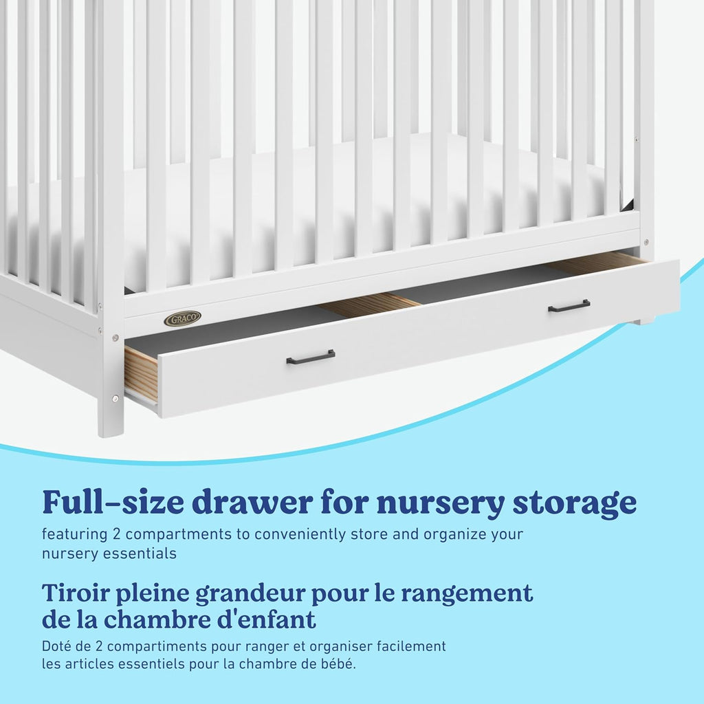 Graco Benton 5-in-1 Convertible Crib with Drawer, White
