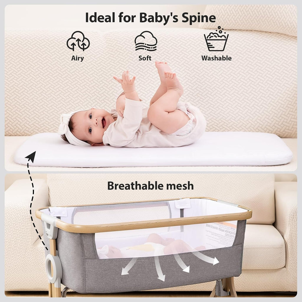 Larex Baby Bassinet, 3-in-1 Bedside Bassinet for Baby, Newborn & Infant