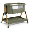 Jimglo 3-in-1 Baby Bassinet, Bedside Sleeper, Rocking Mode, Wheels, Green