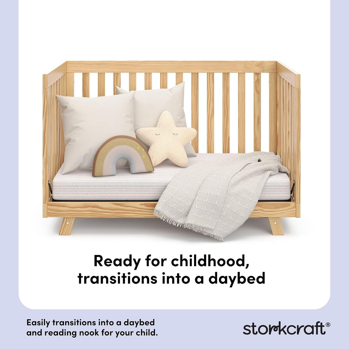 Storkcraft Beckett 3-in-1 Convertible Crib, Natural