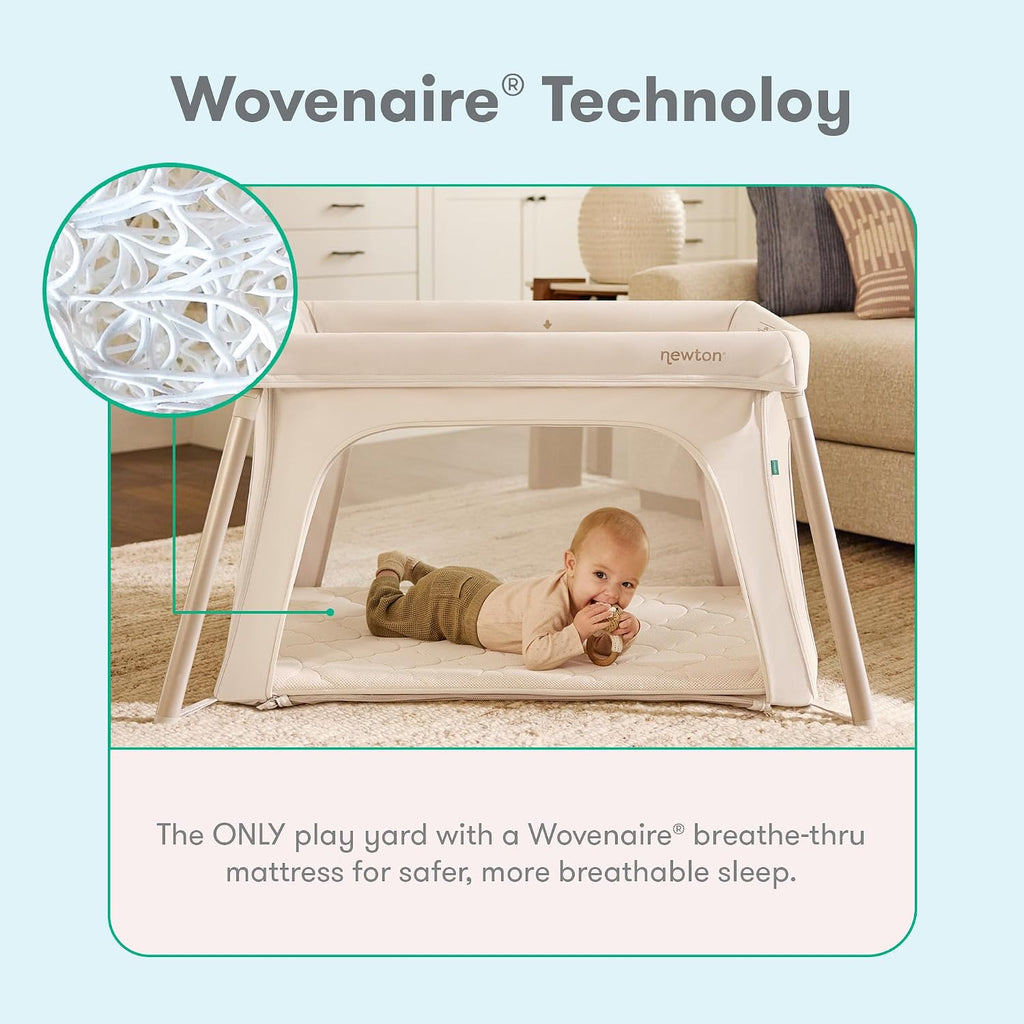 Newton Baby Compact Travel Crib & Play Yard, Carry-On Size - Sand
