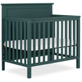 Dream On Me Ava 4-in-1 Mini Baby Crib with Daybed & Twin Bed Conversion in Steel Grey, GreenGuard Gold & BSA, Non-Toxic Finish, 3-Position Adjustable Height, Includes 1″ Mattress Pad