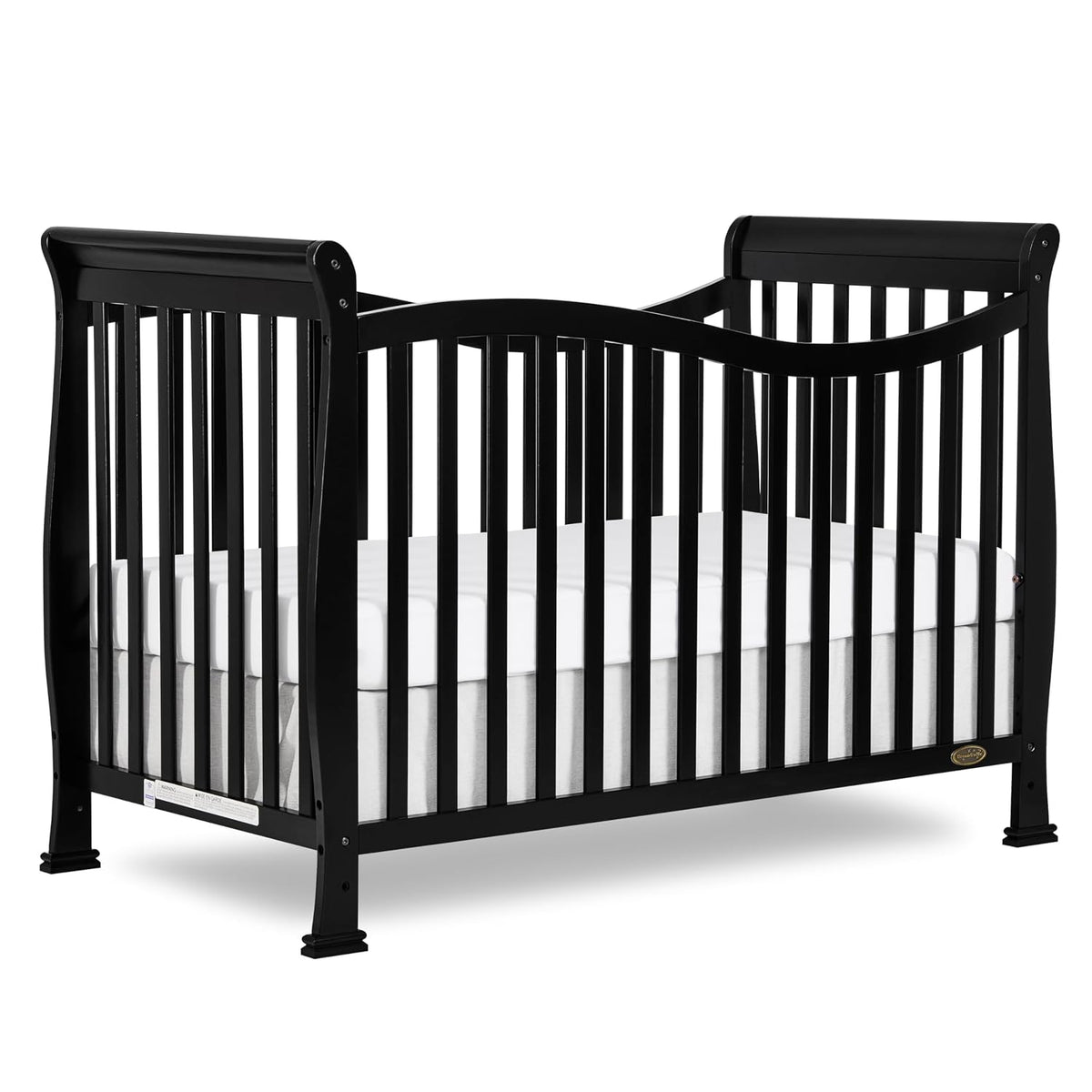 Dream On Me Violet 7-in-1 Crib to Full Size Bed, GREENGUARD Gold, Black