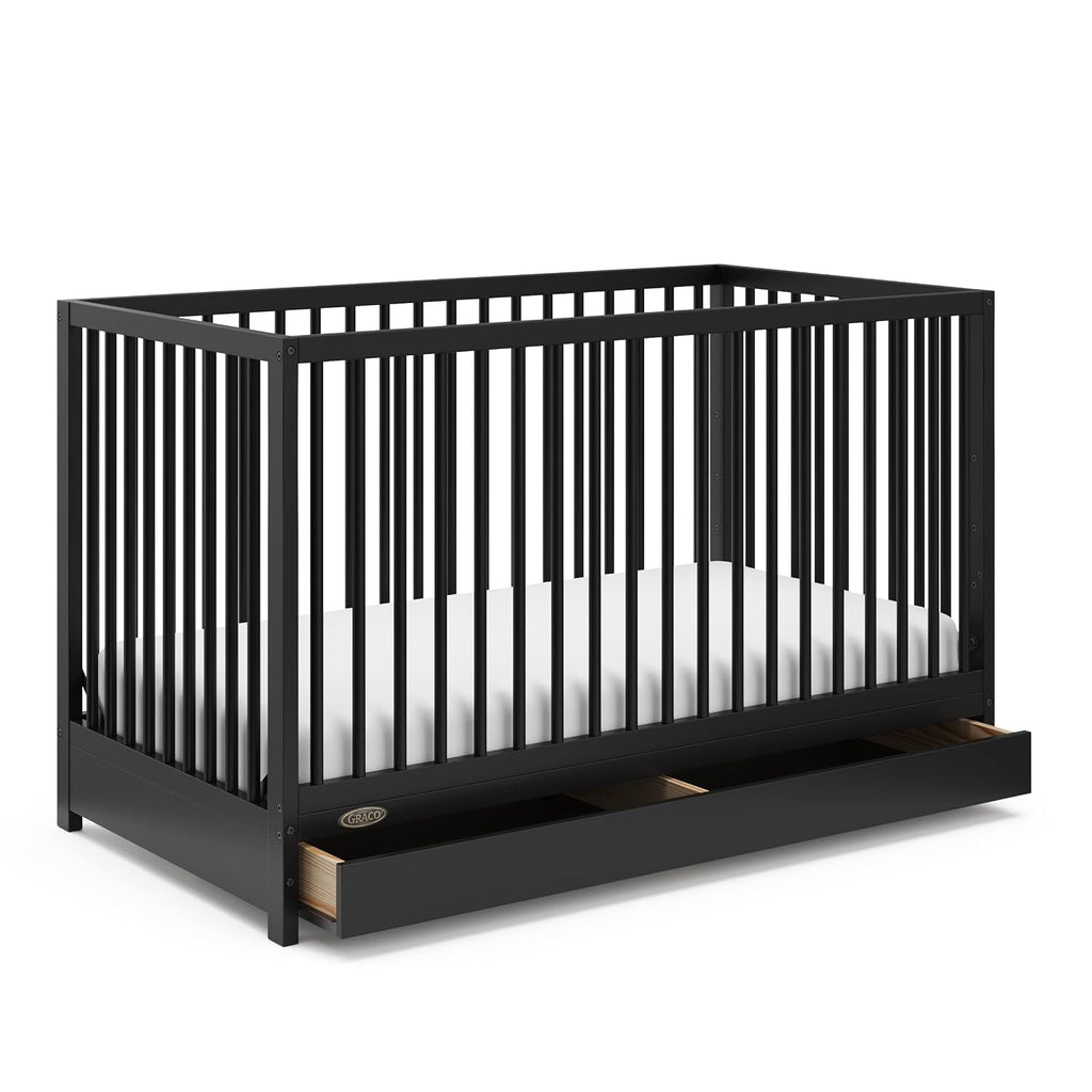 Graco Teddi 5-in-1 Convertible Crib with Drawer, Black
