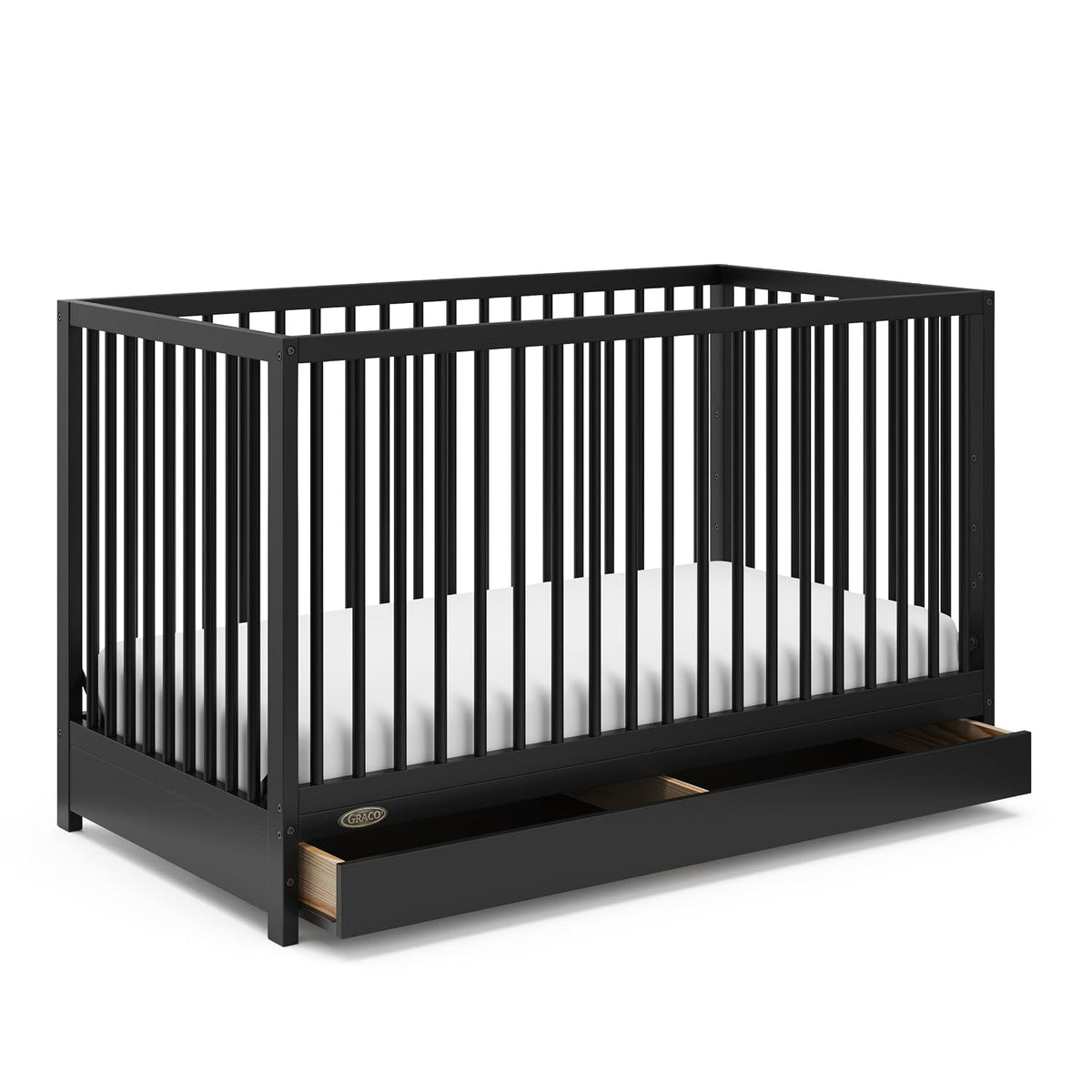 Graco Teddi 5-in-1 Convertible Crib with Drawer, Black