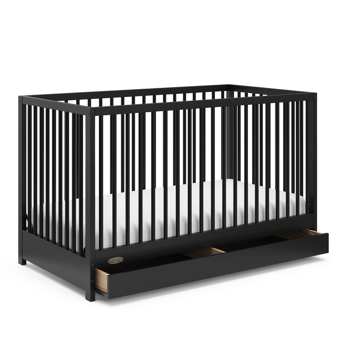 Graco Teddi 5-in-1 Convertible Crib with Drawer, Black