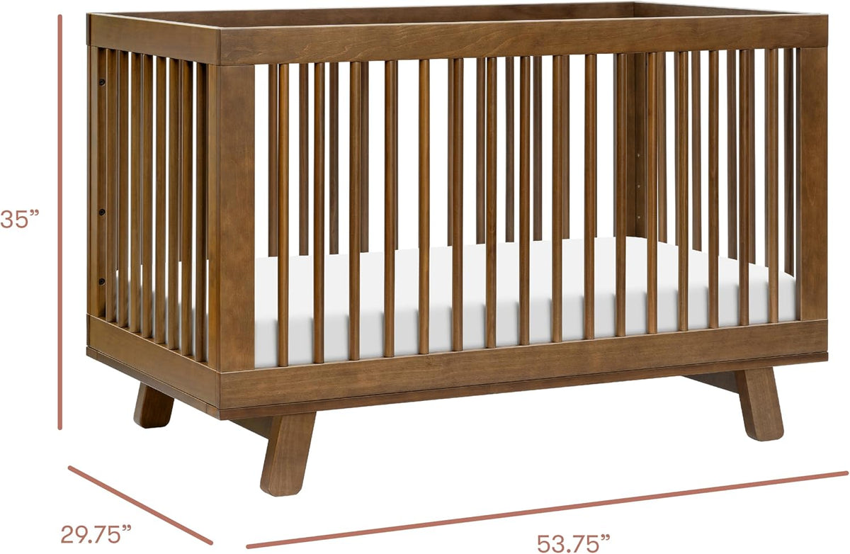Babyletto Hudson 3-in-1 Convertible Baby Crib, Natural Walnut