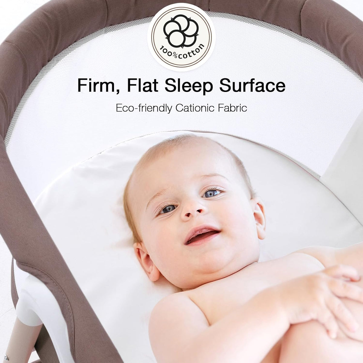 GYARING Baby bassinets,3 in1 Baby Crib, Sturdy, Portable & Easy to Assemble,Mosquito net and Portable Bag Included. (Khaki)