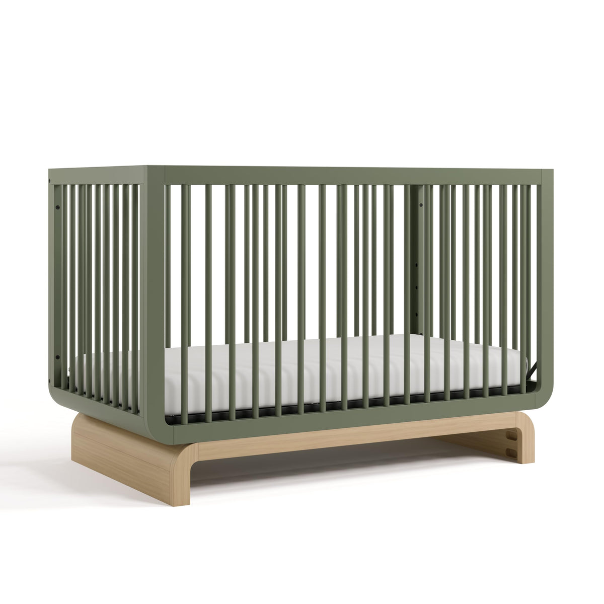 Storkcraft Santorini 5-in-1 Convertible Crib with Guardrail, Driftwood