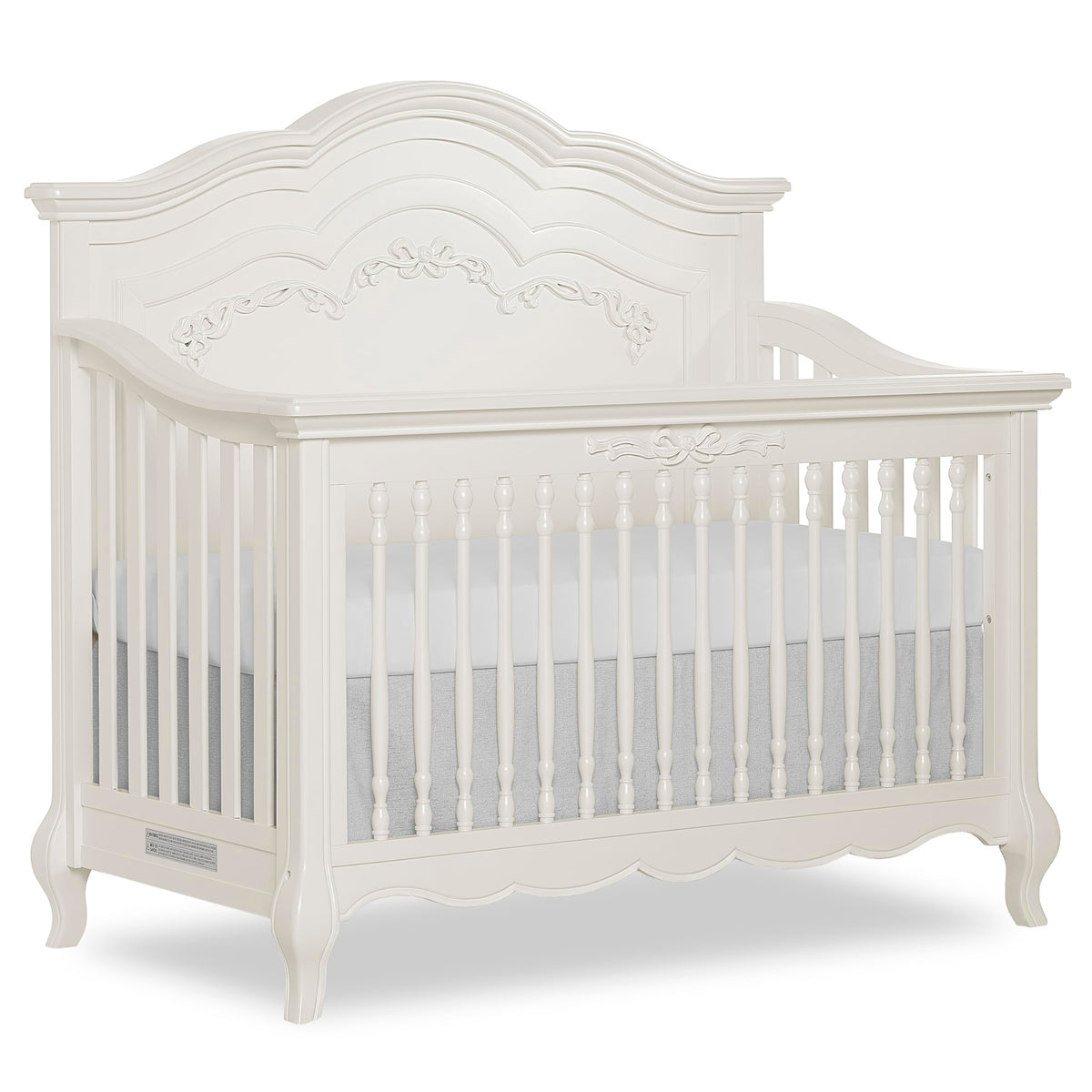 Evolur Aurora 5-in-1 Convertible Full Size Baby Crib, Blush Pink