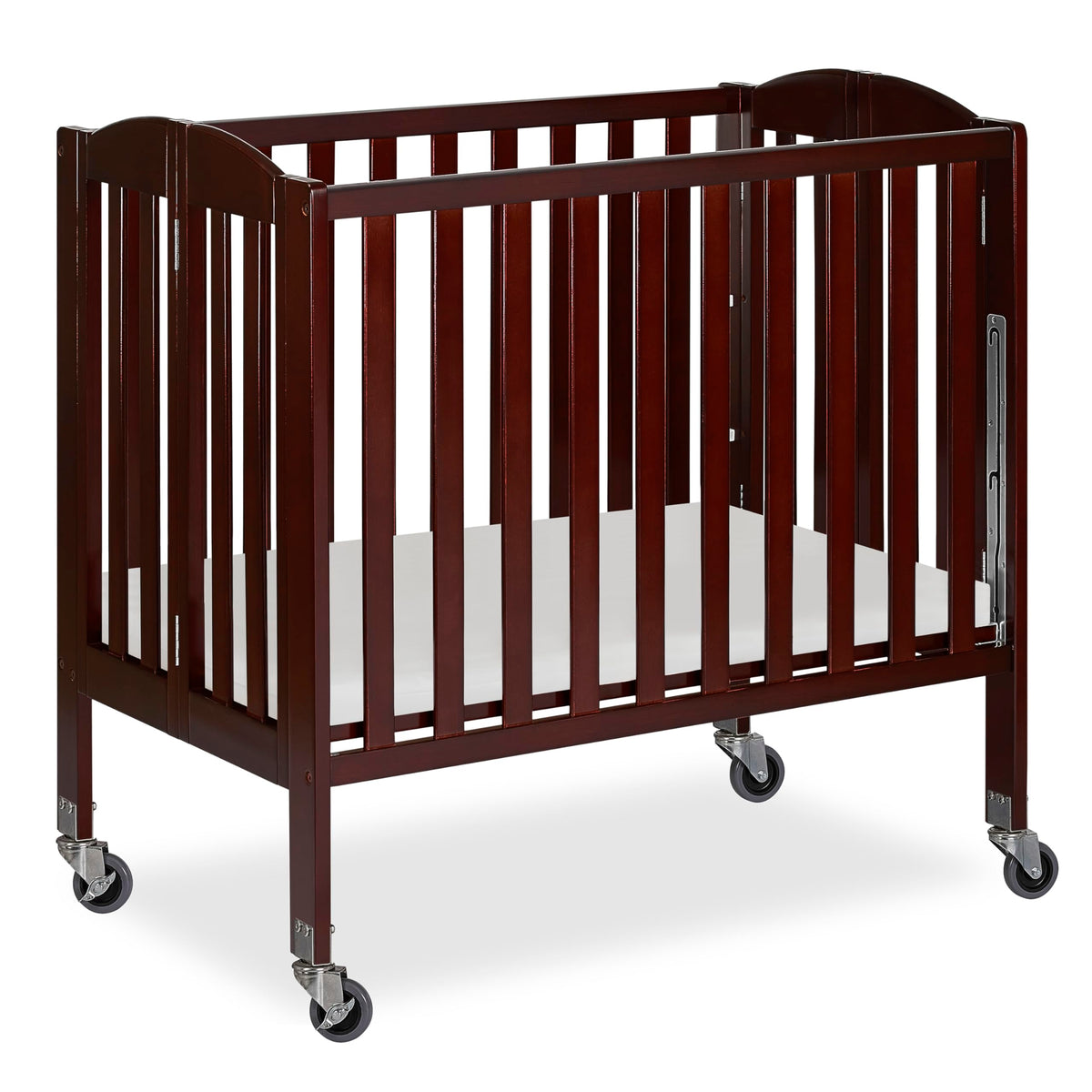 Dream On Me 3-in-1 Portable Mini Baby Crib in Natural, GreenGuard Gold & JPMA, Birchwood, Quick Fold Patent, Playpen or Changer, Storage or Travel, Heavy Duty Steel Castors, 3 Heights, 1″ Mattress Pad
