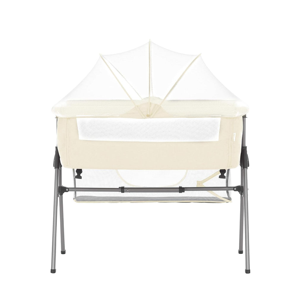 Dream On Me Lotus Bassinet and Bedside Sleeper in Ivory, Lightweight and Portable Baby Bassinet, Adjustable Height Position, Easy to Fold and Carry Travel Bassinet- Carry Bag Included Small
