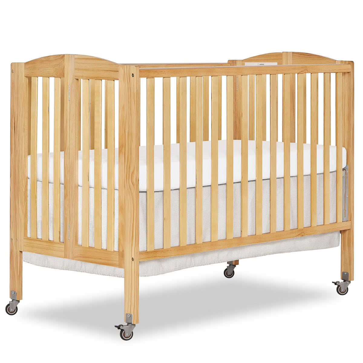 Dream On Me Full Size 2-in-1 Folding Baby Crib, GREENGUARD Gold, White