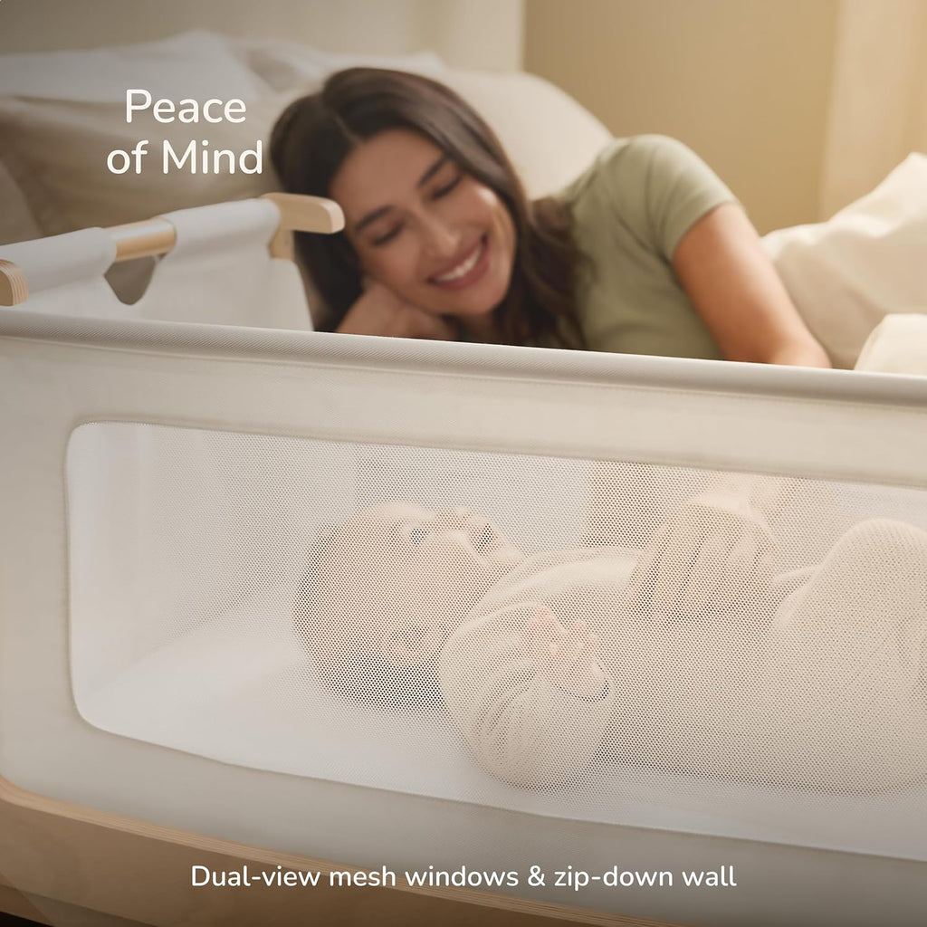Snuz SnuzPod 5 Bedside Bassinet with Mattress, Natural
