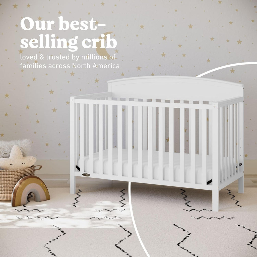 Graco Benton 5-in-1 Convertible Crib, White