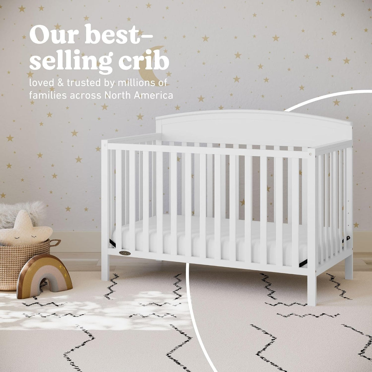 Graco Benton 5-in-1 Convertible Crib, White