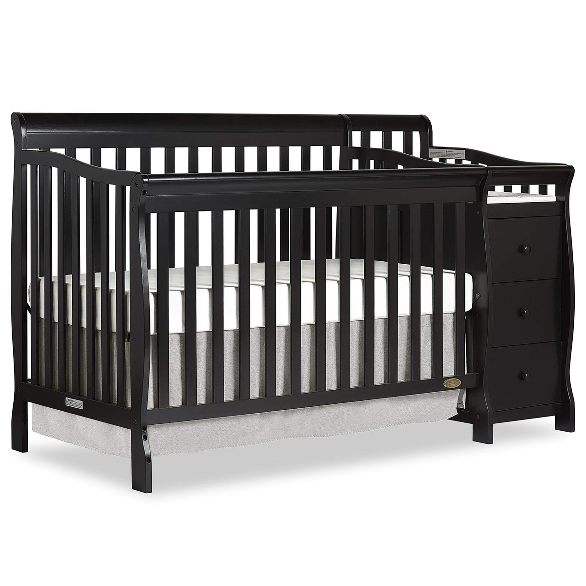 Dream On Me Brody 5-in-1 Convertible Crib and Changer, GREENGUARD Gold
