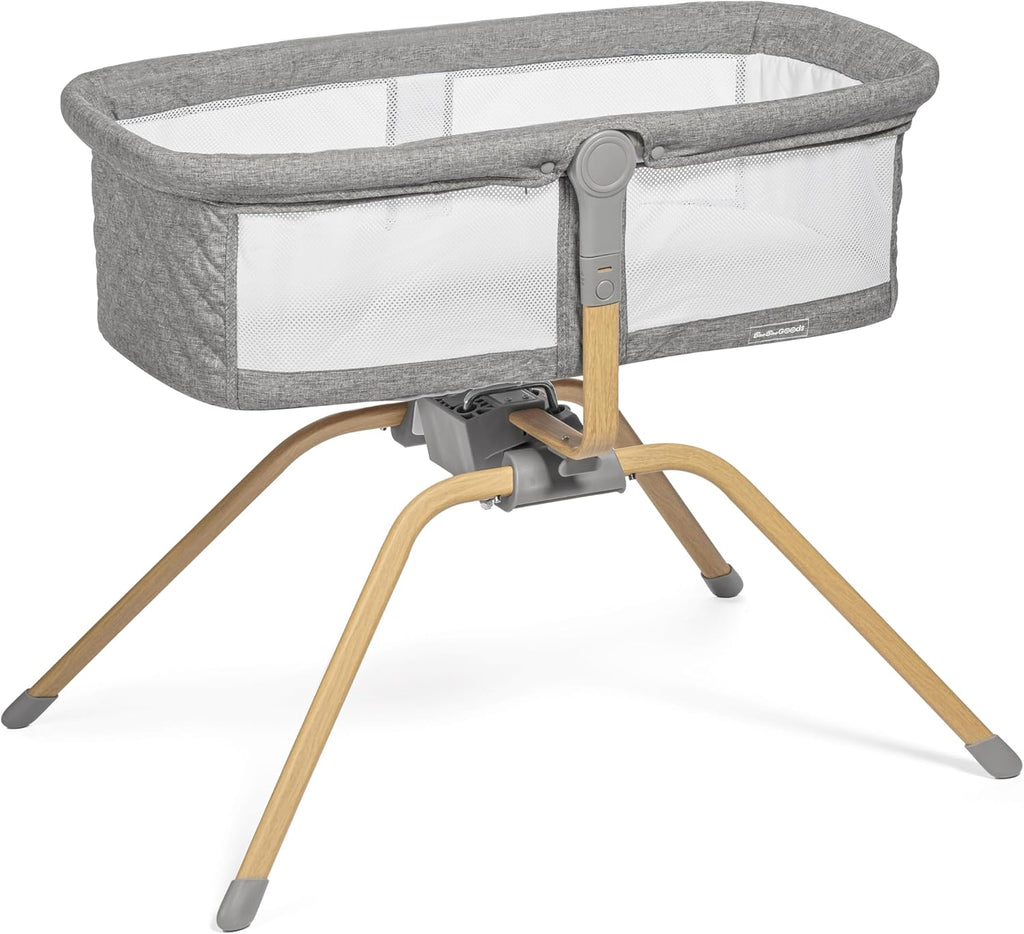 BaeBae Goods Baby Bassinet with Rocking/Gliding, Portable Bedside Sleeper for Baby with Foam Mattress, Baby Bedside Crib for Newborns and Infants with Carrybag (Dark Grey)