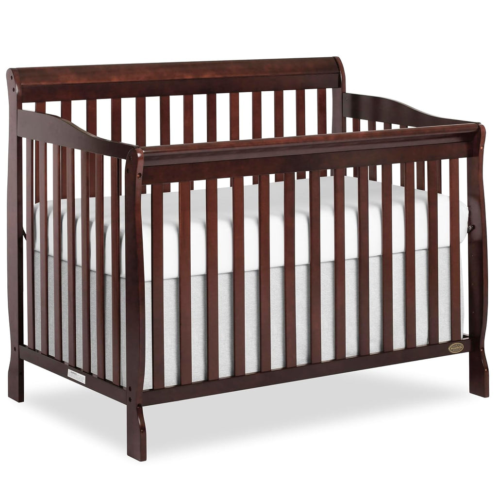 Dream On Me Ashton 4-in-1 Convertible Crib in Espresso, Greenguard Gold, JPMA Certified, Non-Toxic Finishes, Features 4 Mattress Height Settings, Made of Solid Pinewood