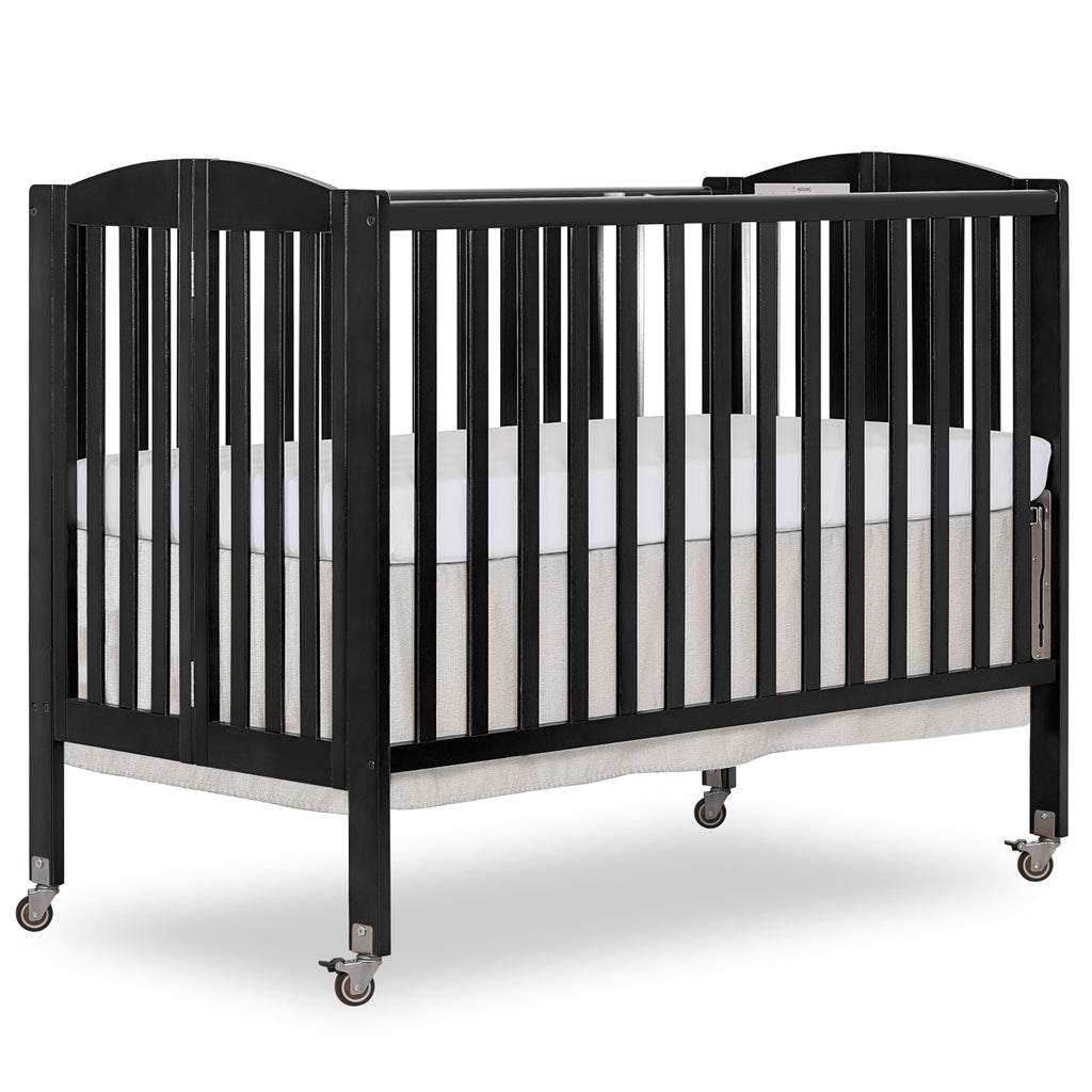 Dream On Me Full Size 2-in-1 Folding Baby Crib, GREENGUARD Gold, White