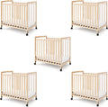 Foundations SafetyCraft Clearview Compact Daycare Crib, 5 Pack, Natural