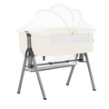 Dream On Me Lotus Bassinet and Bedside Sleeper in Ivory, Lightweight and Portable Baby Bassinet, Adjustable Height Position, Easy to Fold and Carry Travel Bassinet- Carry Bag Included Small