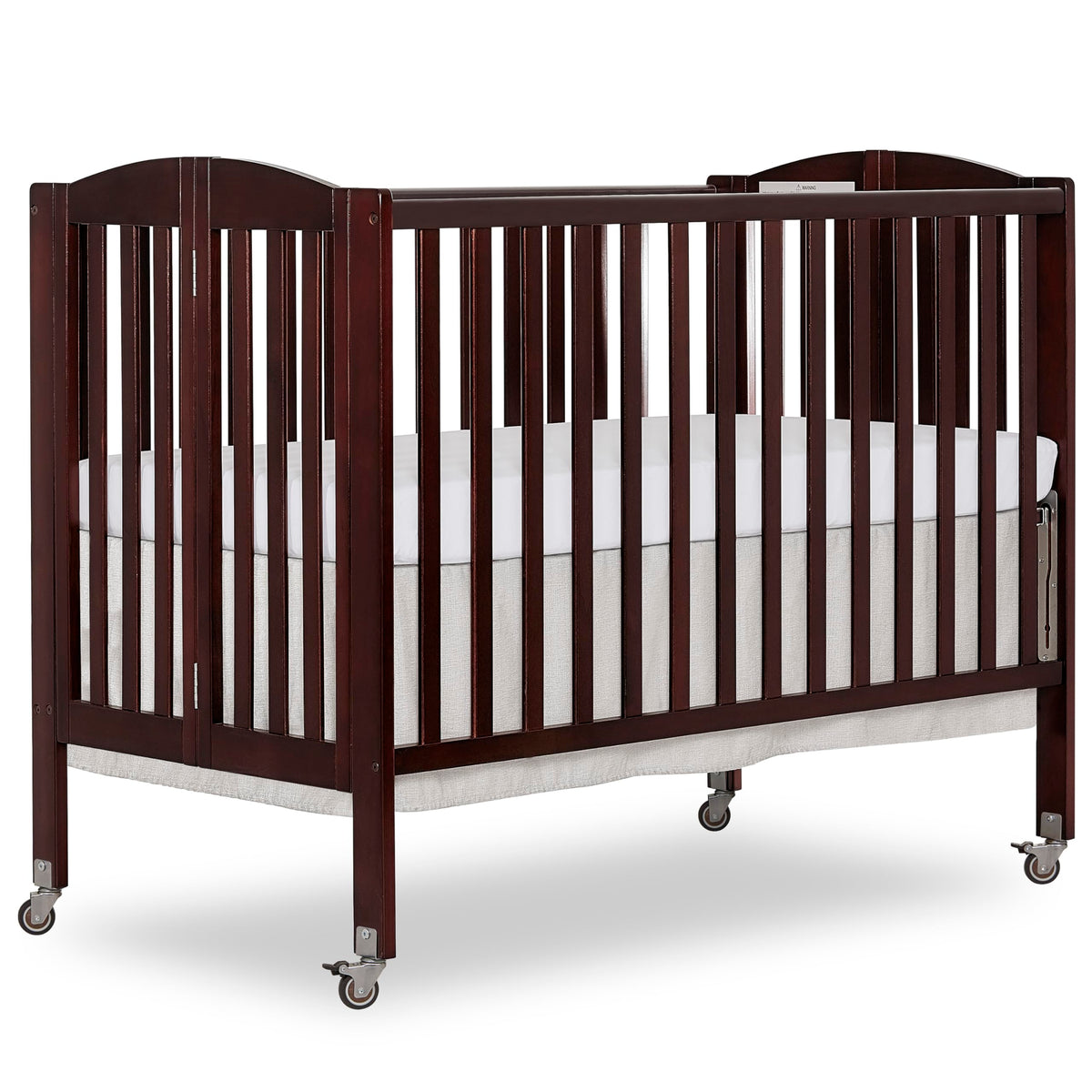 Dream On Me Full Size 2-in-1 Folding Baby Crib, GREENGUARD Gold, White