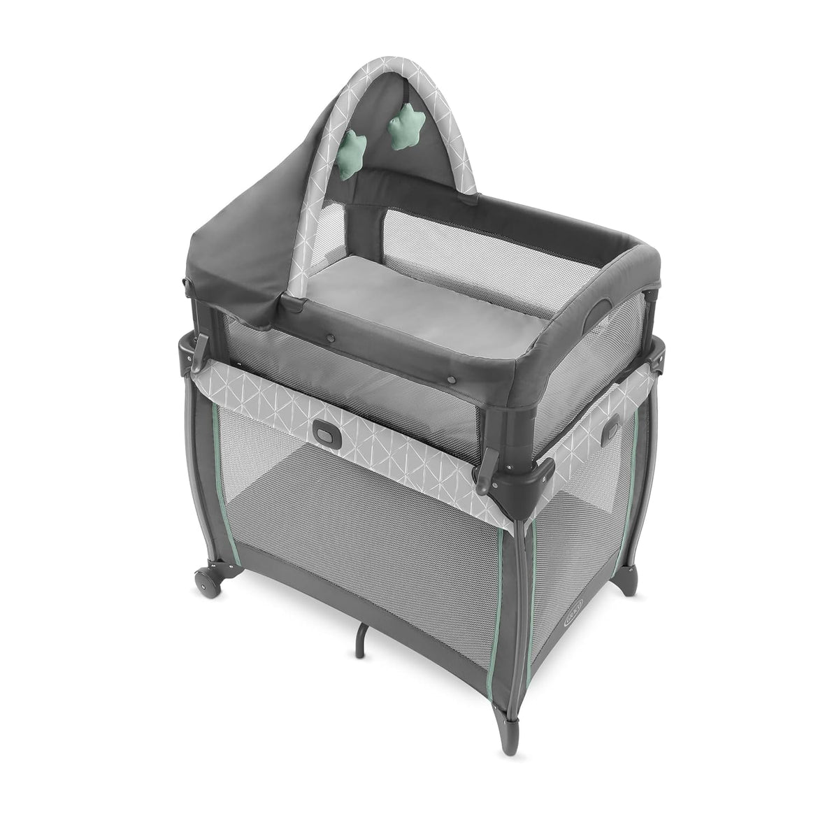 Graco® My View 4 in 1 Bassinet | Infant to Toddler Bassinet with 4 Stages Derby 23.19x33.5x32.25 Inch (Pack of 1)