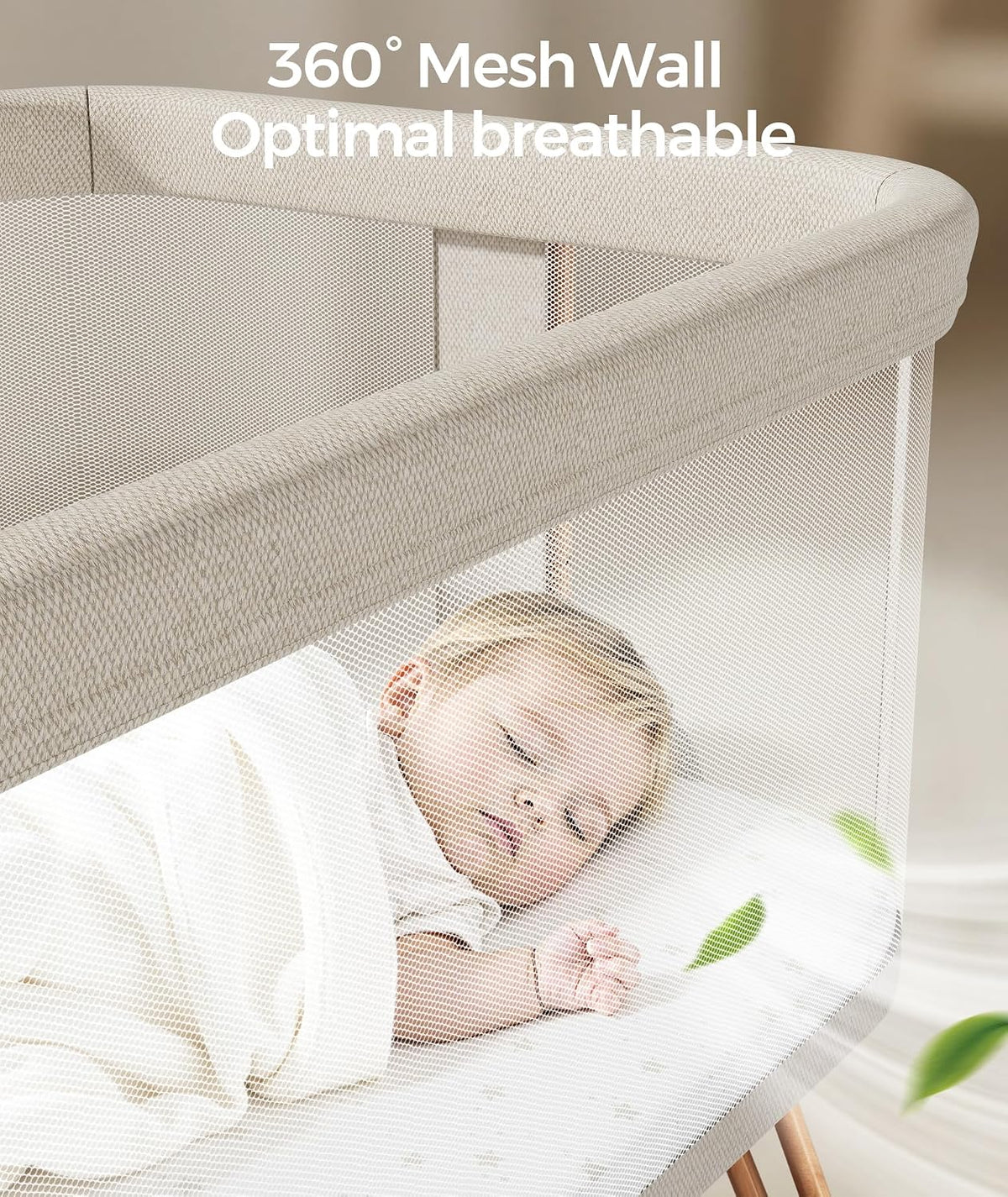Fodoss Baby Bassinets Bedside Sleeper - 3-in-1 Stable Bassinet for Newborns