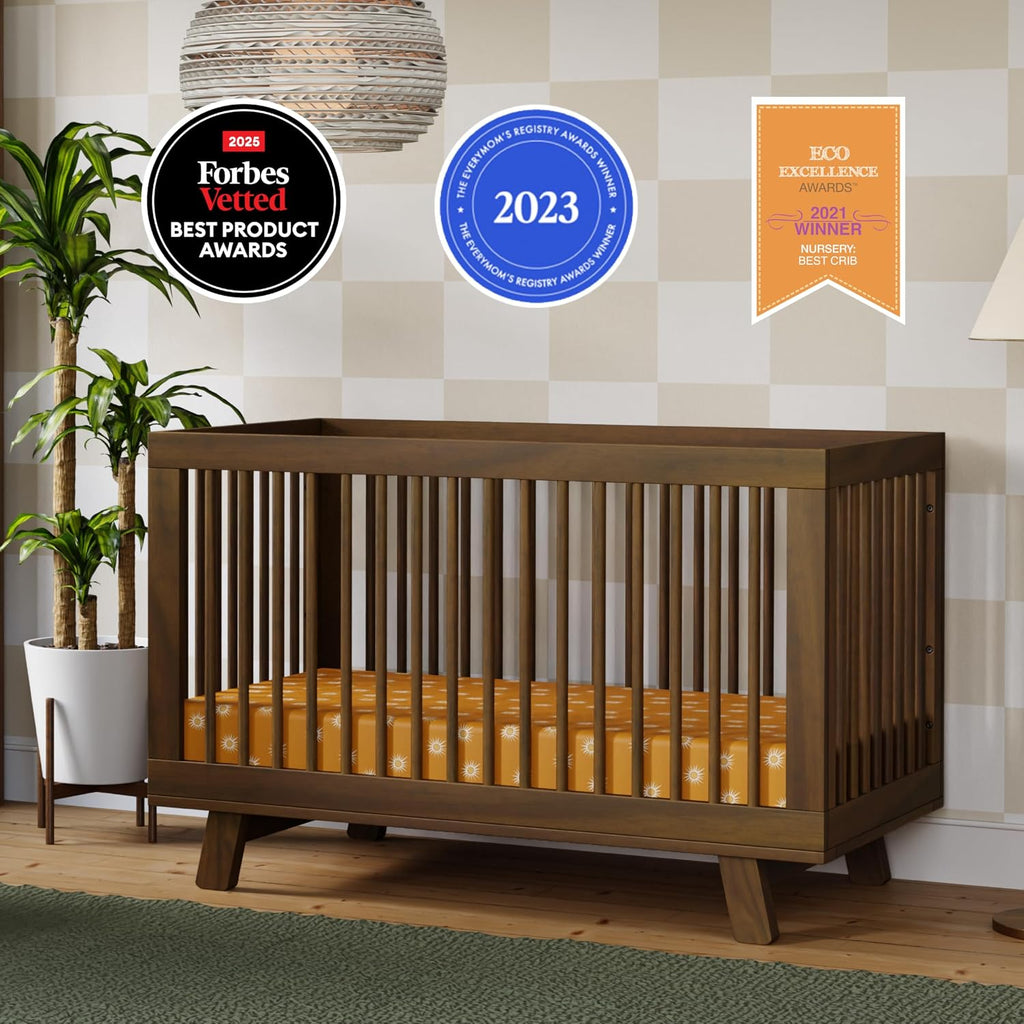 Babyletto Hudson 3-in-1 Convertible Baby Crib, Natural Walnut