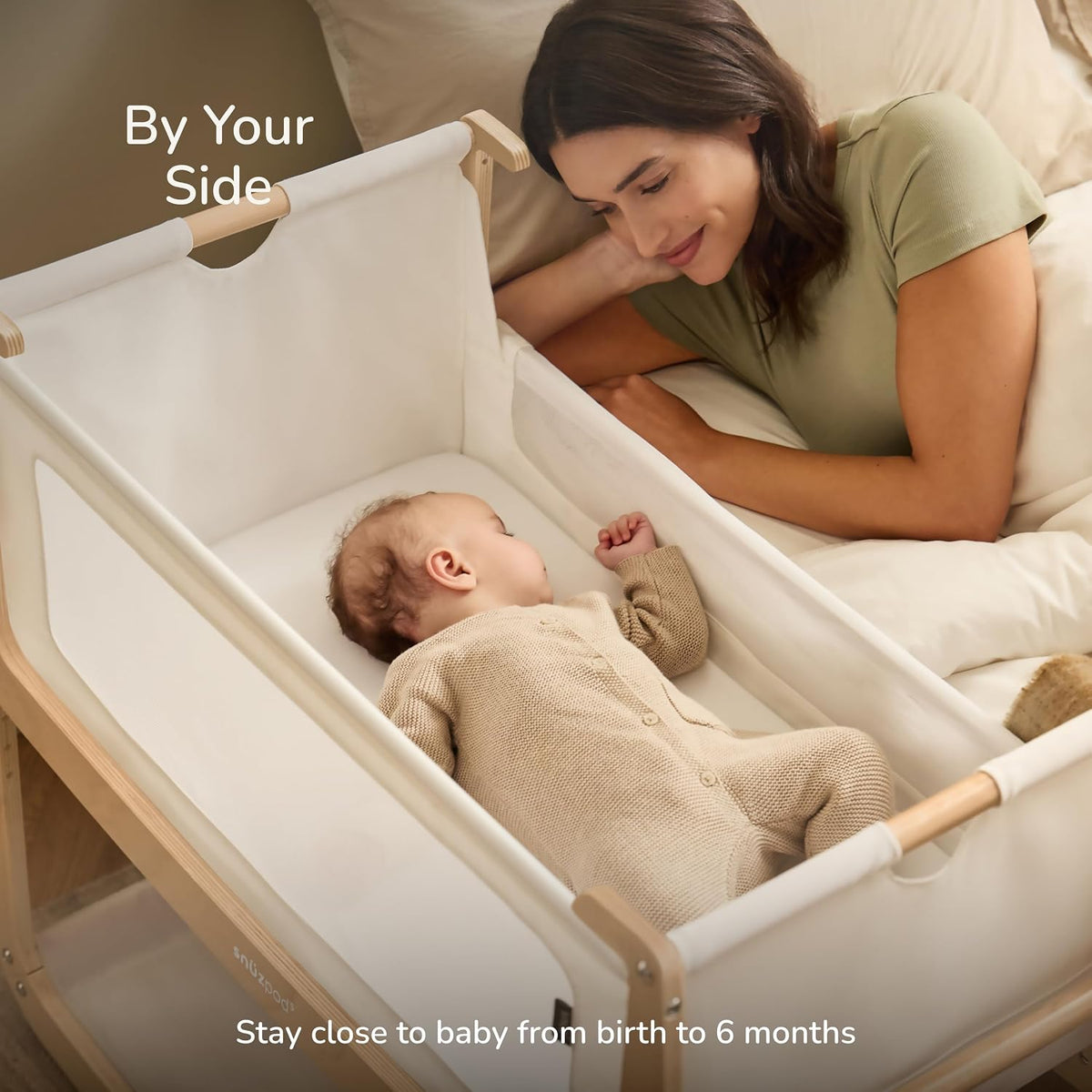 Snuz SnuzPod 5 Bedside Bassinet with Mattress, Natural