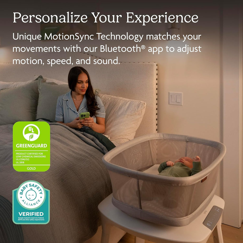UPPAbaby Soma Smart Bassinet with MotionSync, Mattress, Sheet & Storage